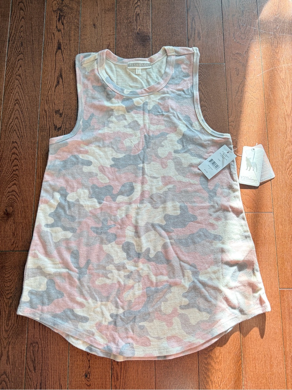 PJ SALVAGE pink camo tank top